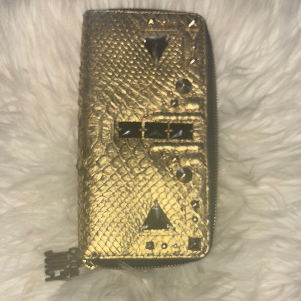NWOT Juicy Couture Gold Snakeskin Pouch
